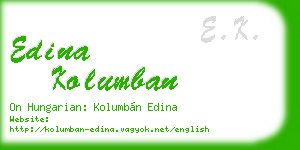 edina kolumban business card
